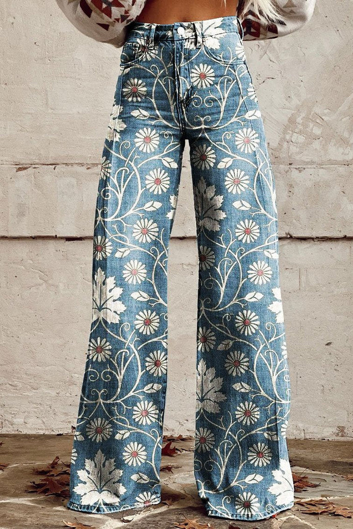 MARIANNE | Elegante Boho Broek met Bloemenpatroon