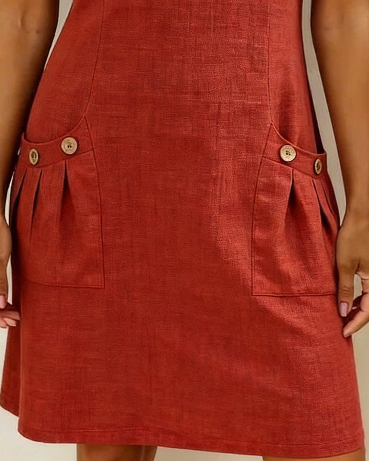 MEREL | Half-zip midi-jurk met zakken