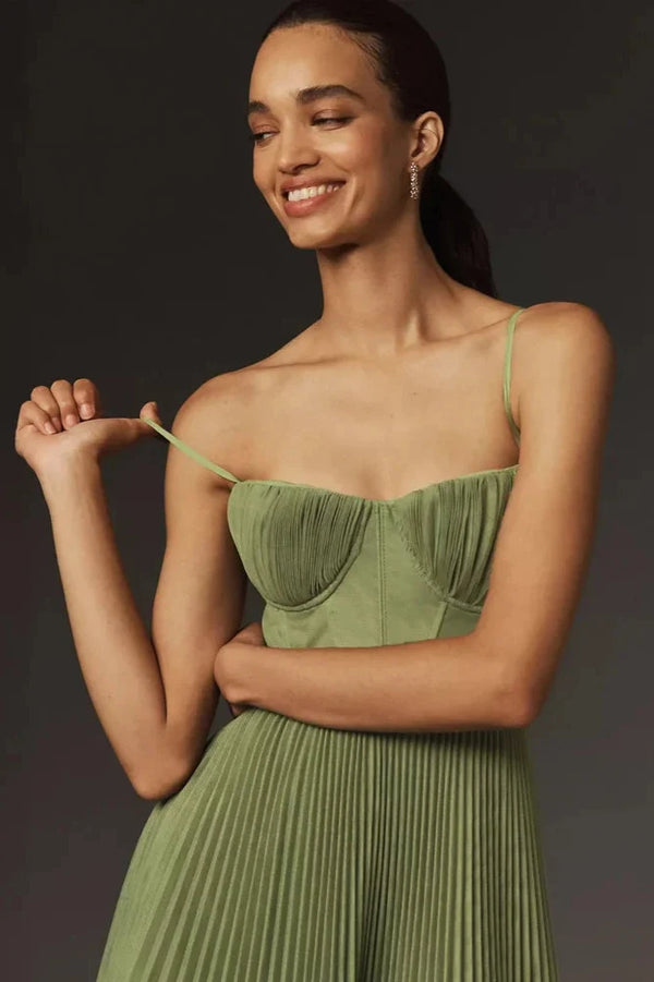 BELLA™ | Elegante Plissé Midi Jurk voor Ceremonies en Speciale Gelegenheden