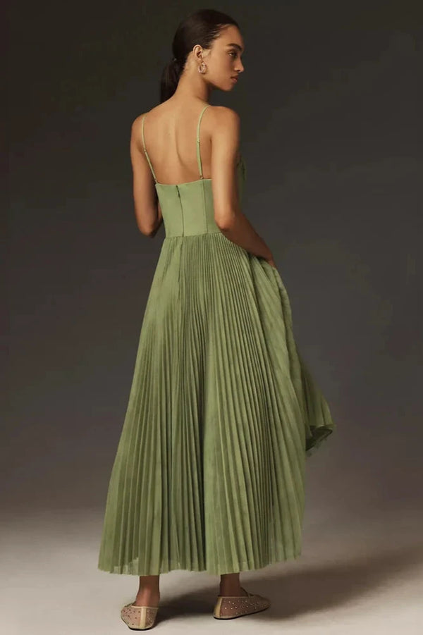 BELLA™ | Elegante Plissé Midi Jurk voor Ceremonies en Speciale Gelegenheden