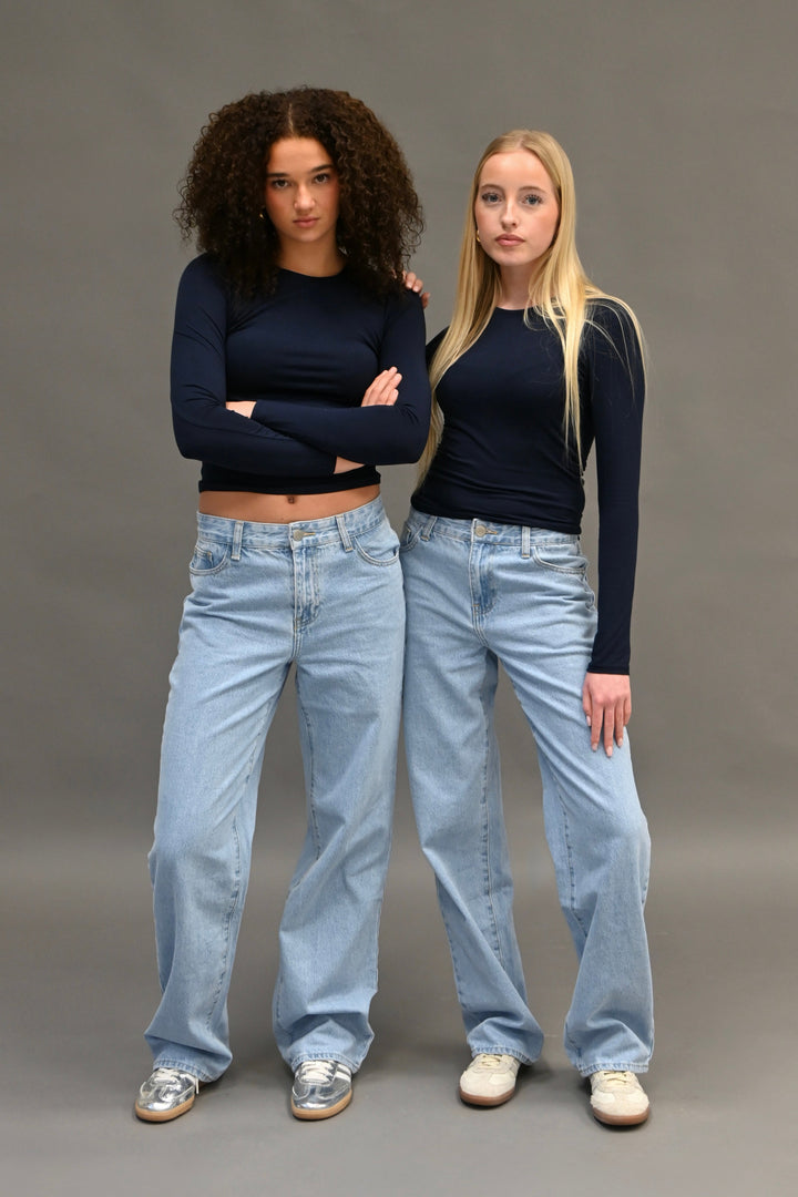 Classic wide leg jeans - blauw