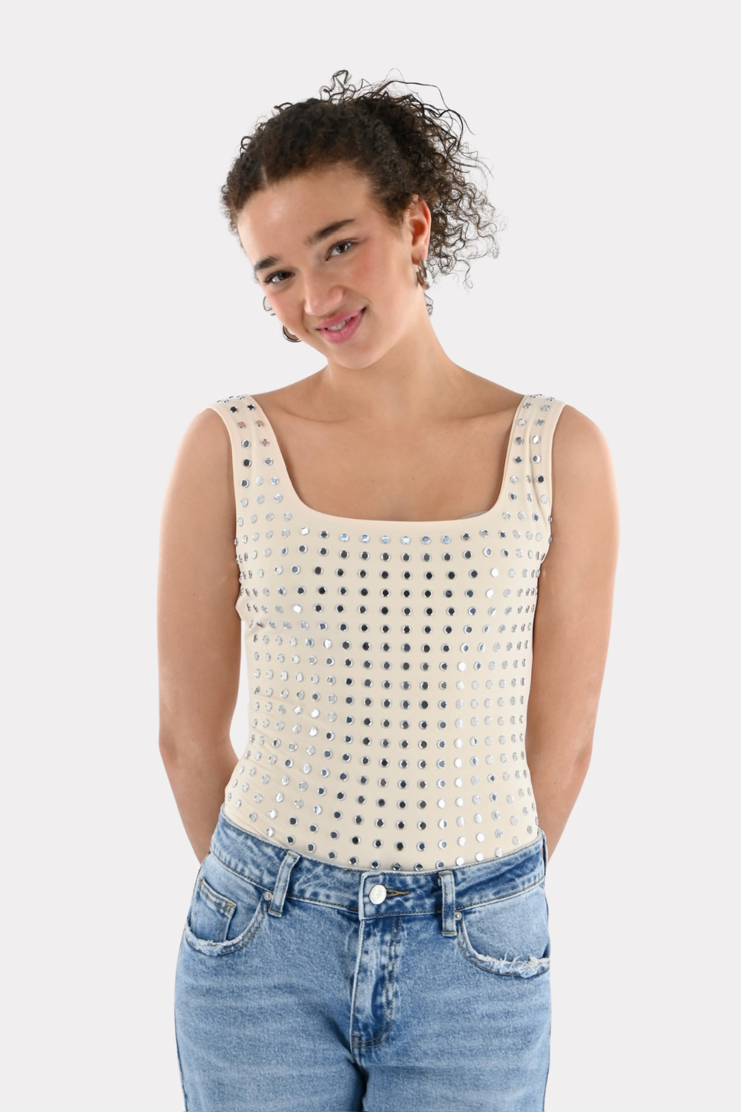Amelie studded body - beige