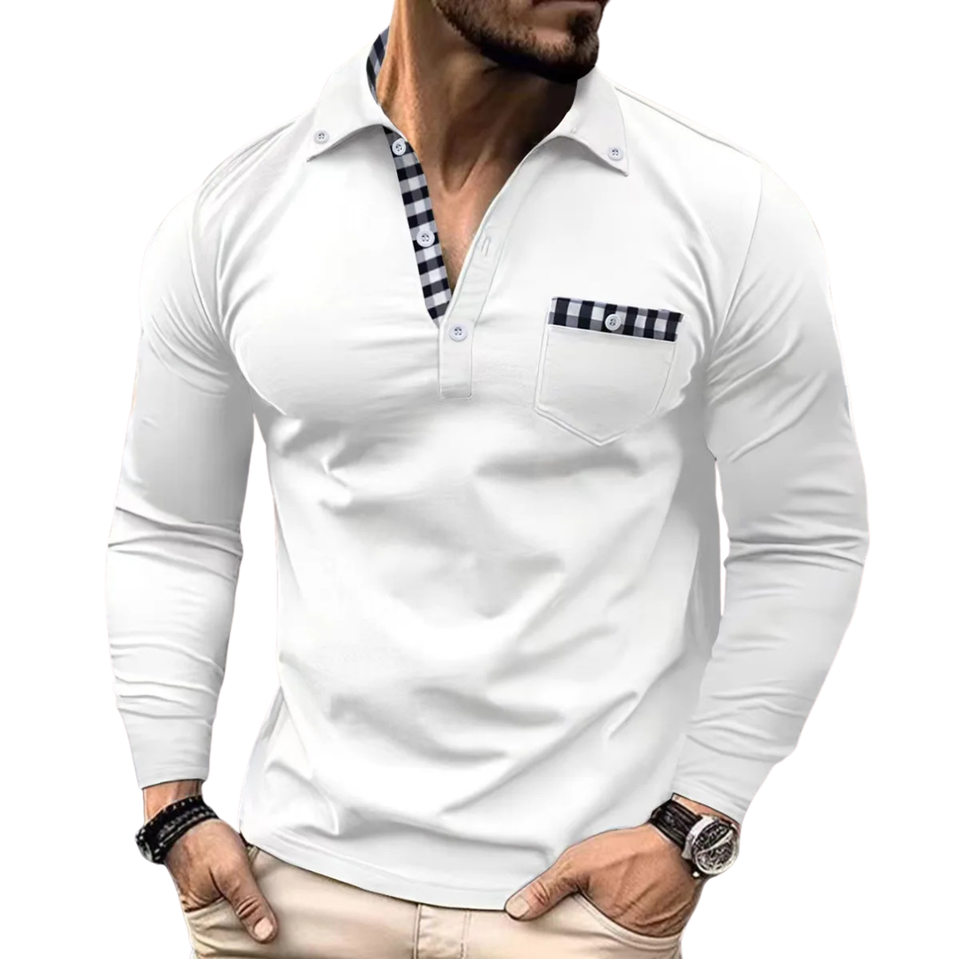 JORICK | ELEGANTE POLO MET RUITDETAILS VOOR HEREN