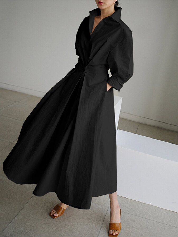 NORA | Lange Elegante Jurk voor een Tijdloze en Verfijnde Stijl