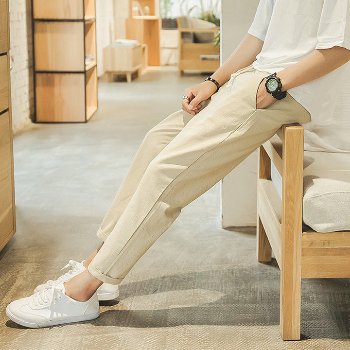 MAISON LORÉA | Enkellange Stretch Pantalon met Elastische Taille