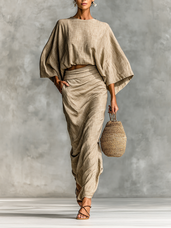 Selen™ | Zachte Batwing Top en Maxi Rok Twee-delige Set