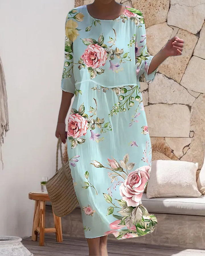 LOLA | Elegante en Comfortabele Bloemenjurk voor Zonnige Dagen