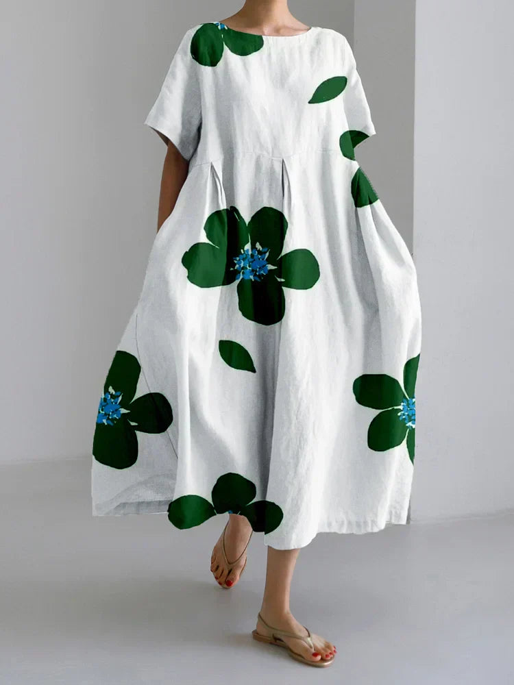 RIANNE | Lange Zomerjurk met Levendige Bloemen en Zachte Comfort voor Zonnige Dagen