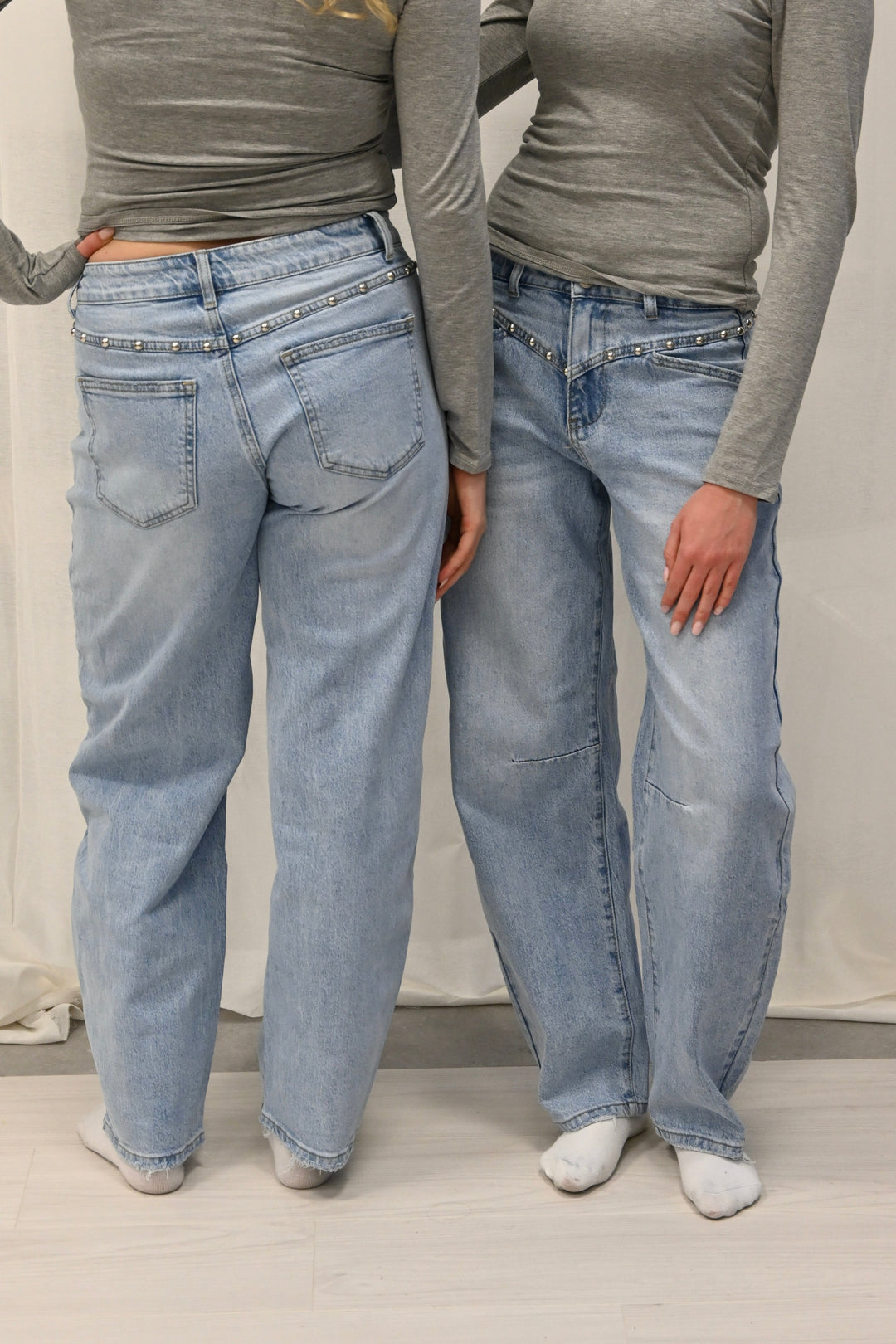 Studded balloon jeans - blauw