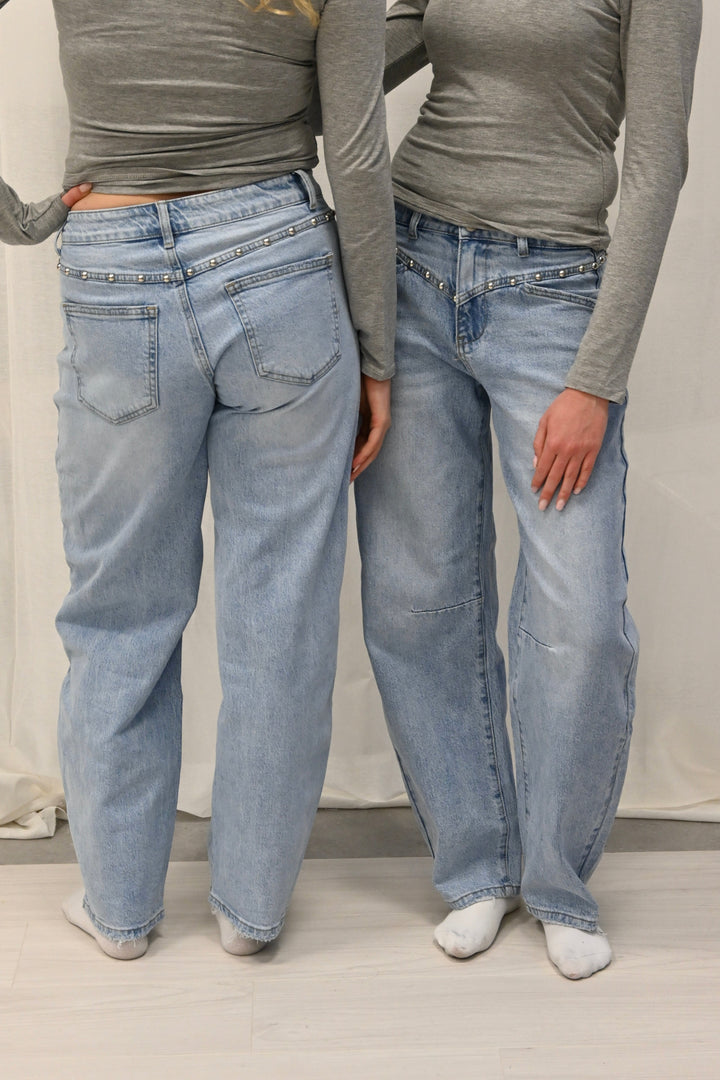 Studded balloon jeans - blauw