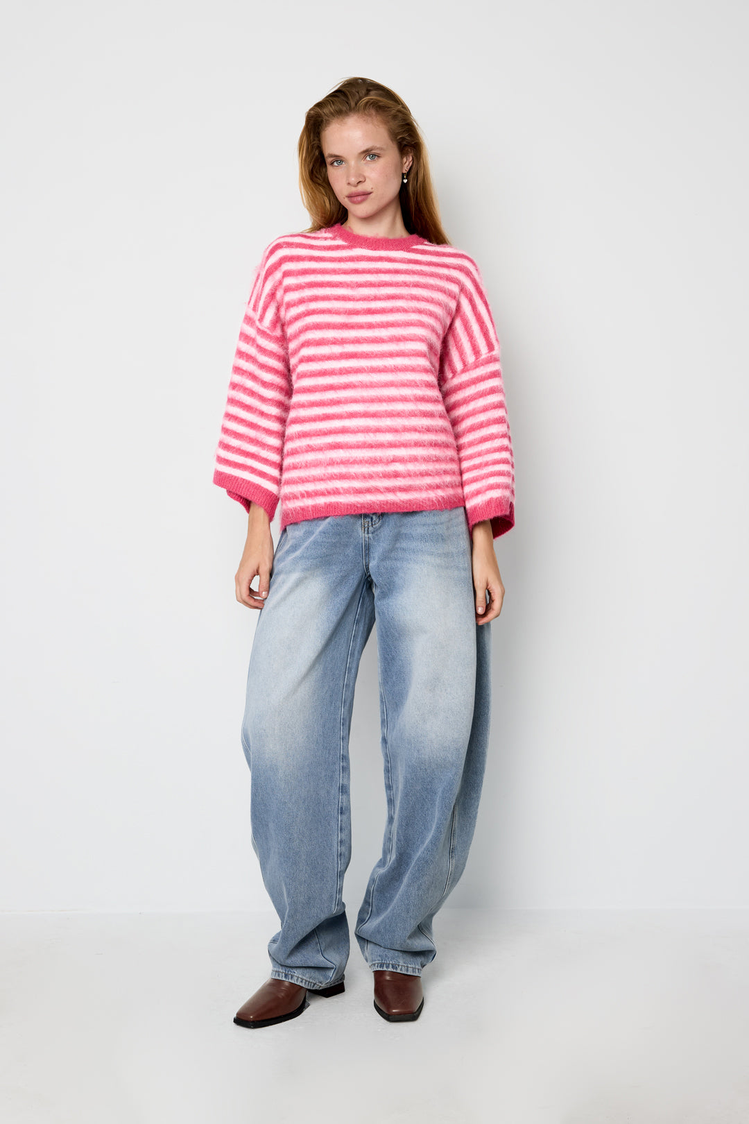 Truien van polyestervezel (polyester) met strepen, casual herfst-/winterkleding