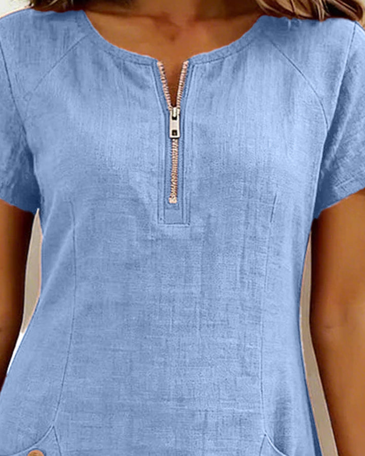 MEREL | Half-zip midi-jurk met zakken