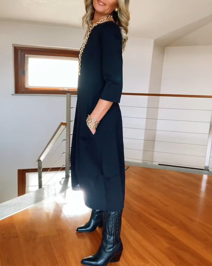 VANESSA | Elegante Maxi Jurk die het Silhouet Verfijnt en Dagelijks Comfort Biedt