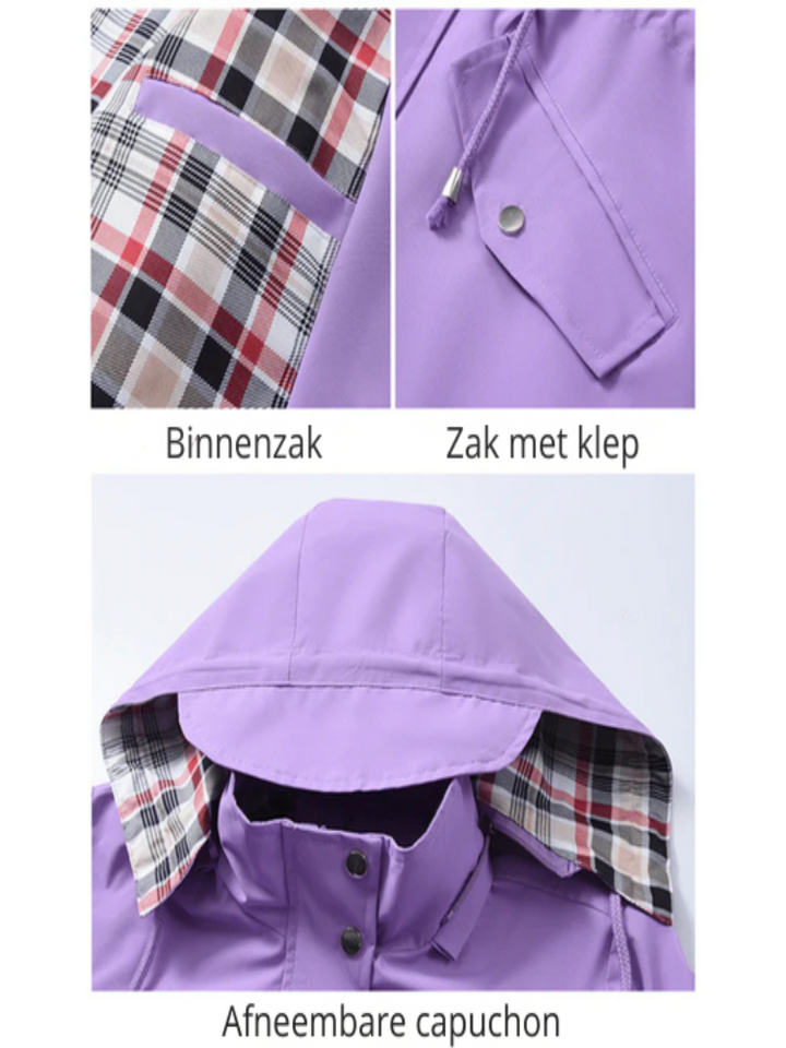 VELURA™ | Dames regenjas met totale bescherming en moderne elegantie voor dagelijks gebruik