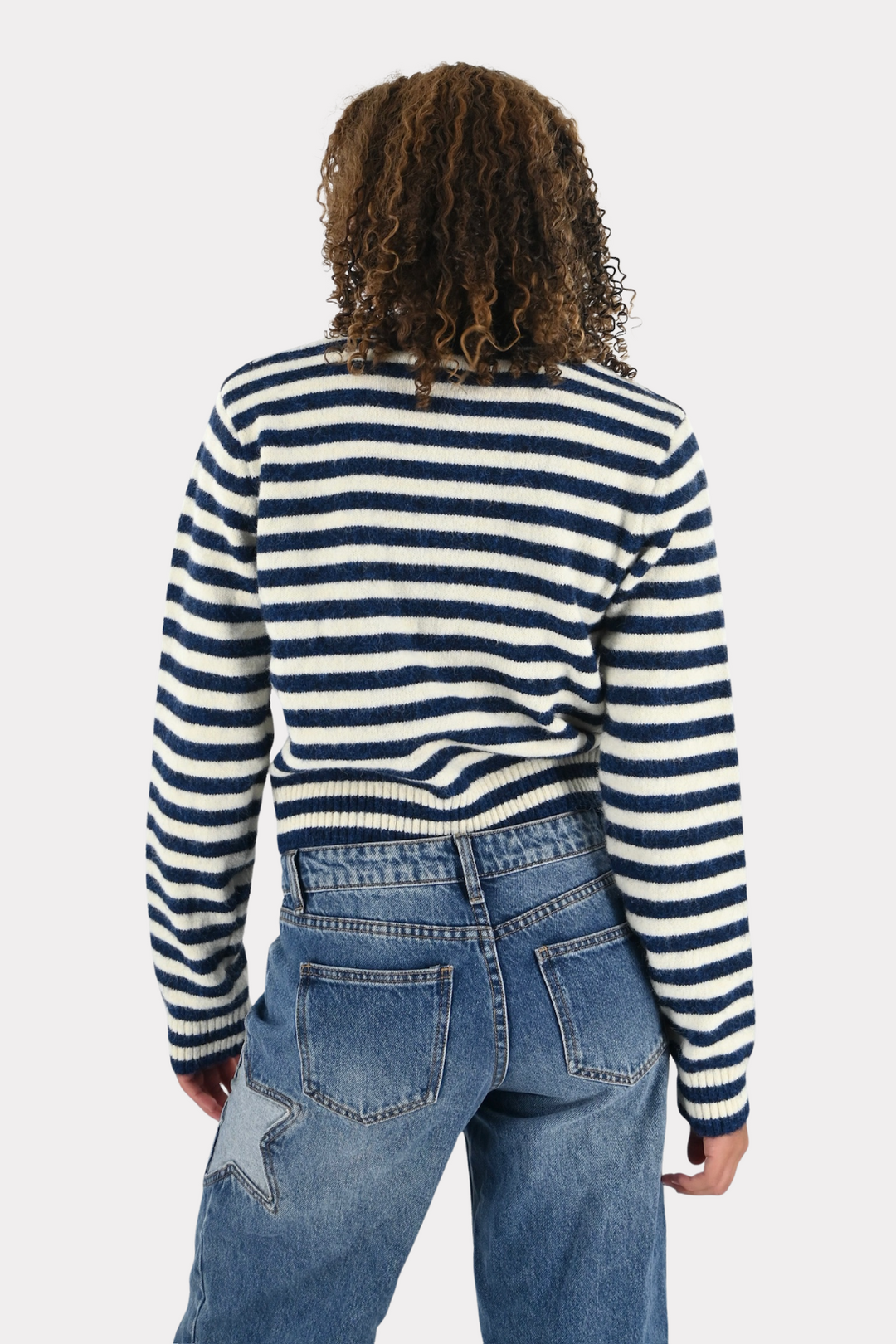 Ayla cardigan - navy/wit