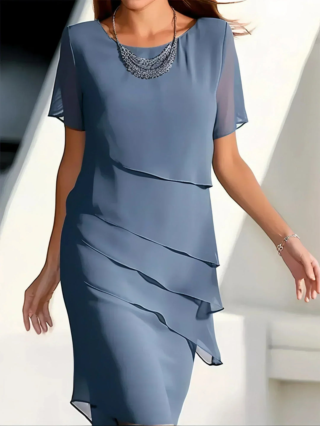 VIENNA | Elegante Jurk met Flatterende Gelaagdheid