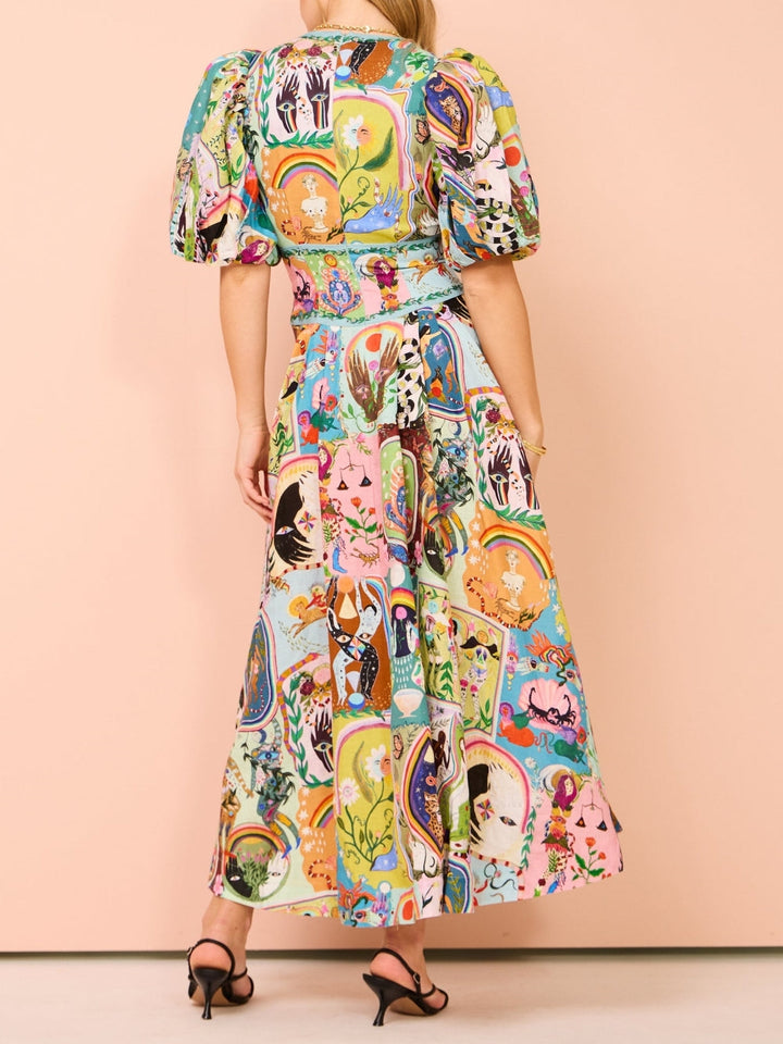 Casual midi-jurk met graffiti-print Evergreen