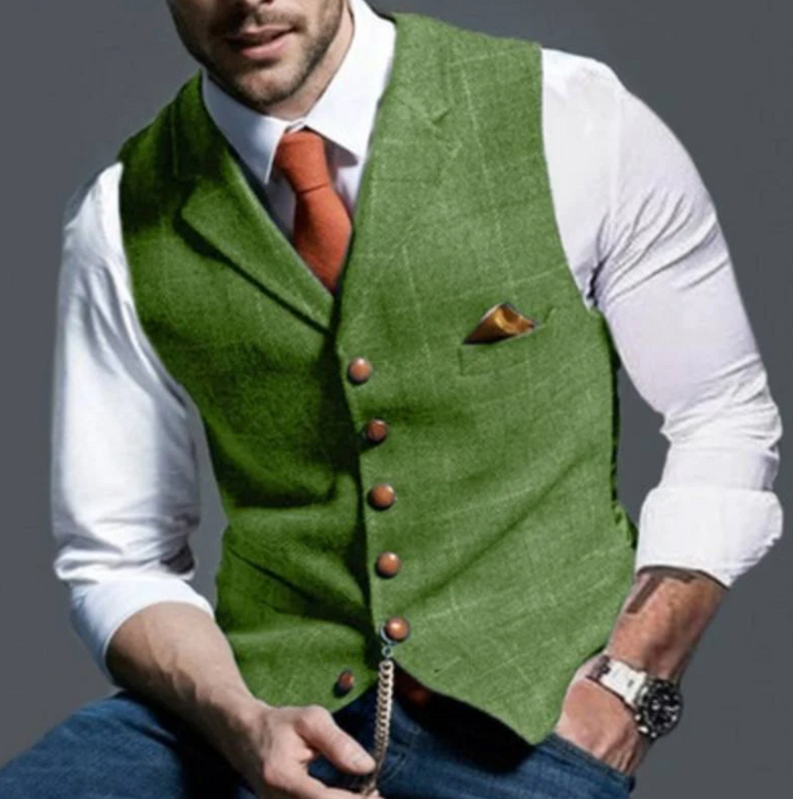 BRUNO | Elegant Vest met Geruit Patroon en Tijdloze Pasvorm