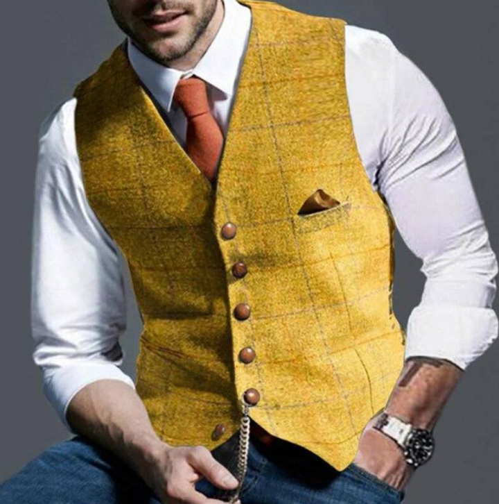 BRUNO | Elegant Vest met Geruit Patroon en Tijdloze Pasvorm