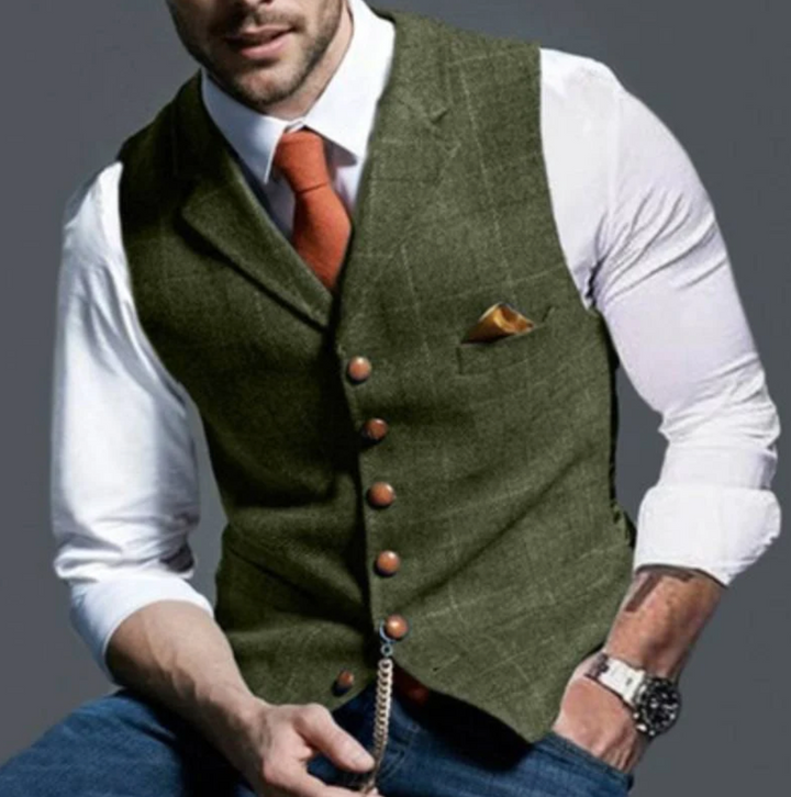 BRUNO | Elegant Vest met Geruit Patroon en Tijdloze Pasvorm