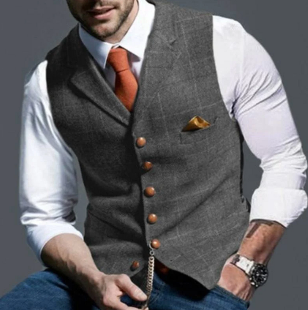 BRUNO | Elegant Vest met Geruit Patroon en Tijdloze Pasvorm
