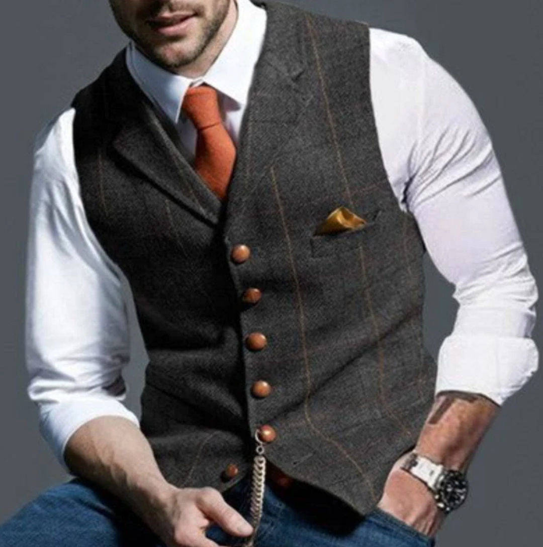 BRUNO | Elegant Vest met Geruit Patroon en Tijdloze Pasvorm