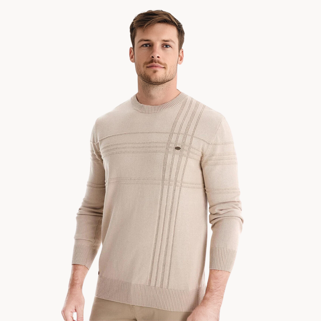 NICO | Katoenen herentrui met streepdesign