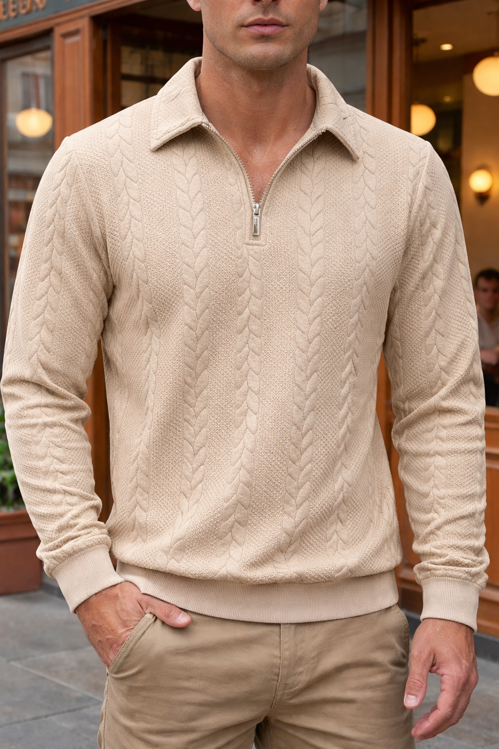 NOAH™ | Quarter Zip Polo met Verzorgde Look en Dagelijks Comfort voor Heren