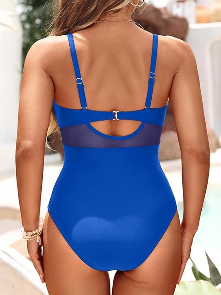 LORA | Eénstuk Badpak met Transparante Accenten en Elegante Corrigerende Pasvorm