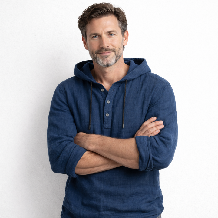 LAURENT MONACO | CHEMISE À CAPUCHE EN LIN POUR HOMMES
