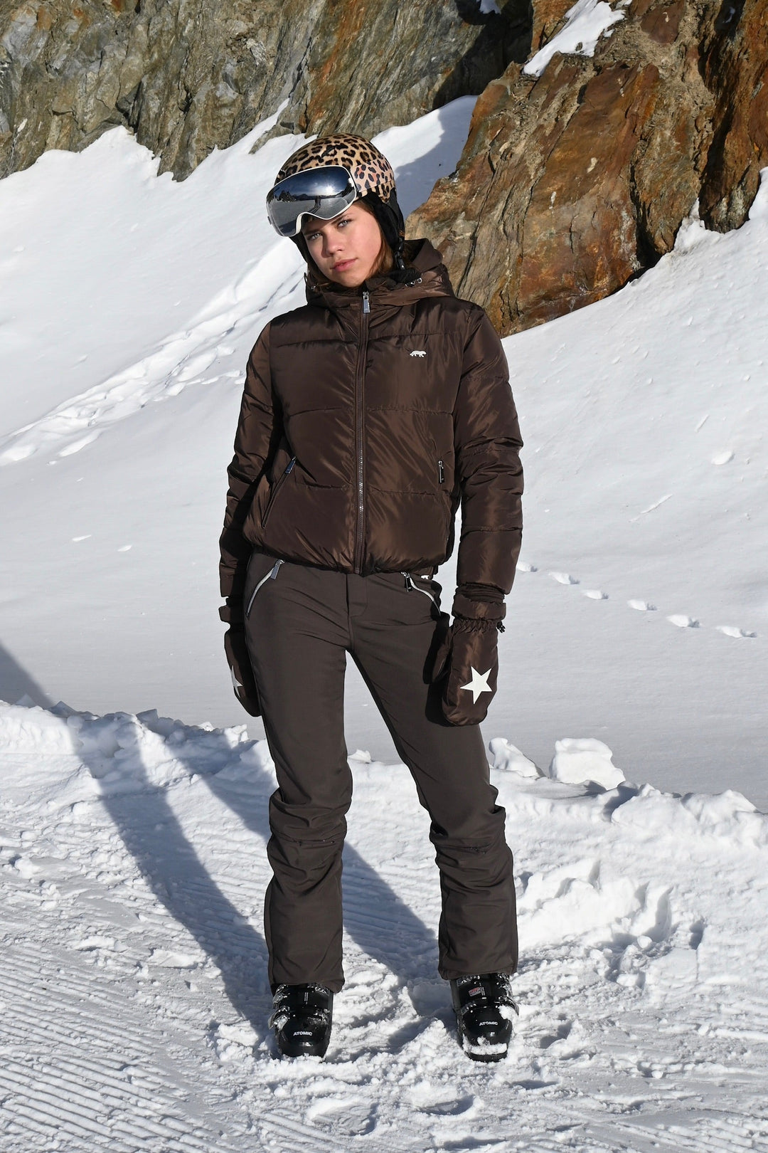 Tiger ski gloves - bruin