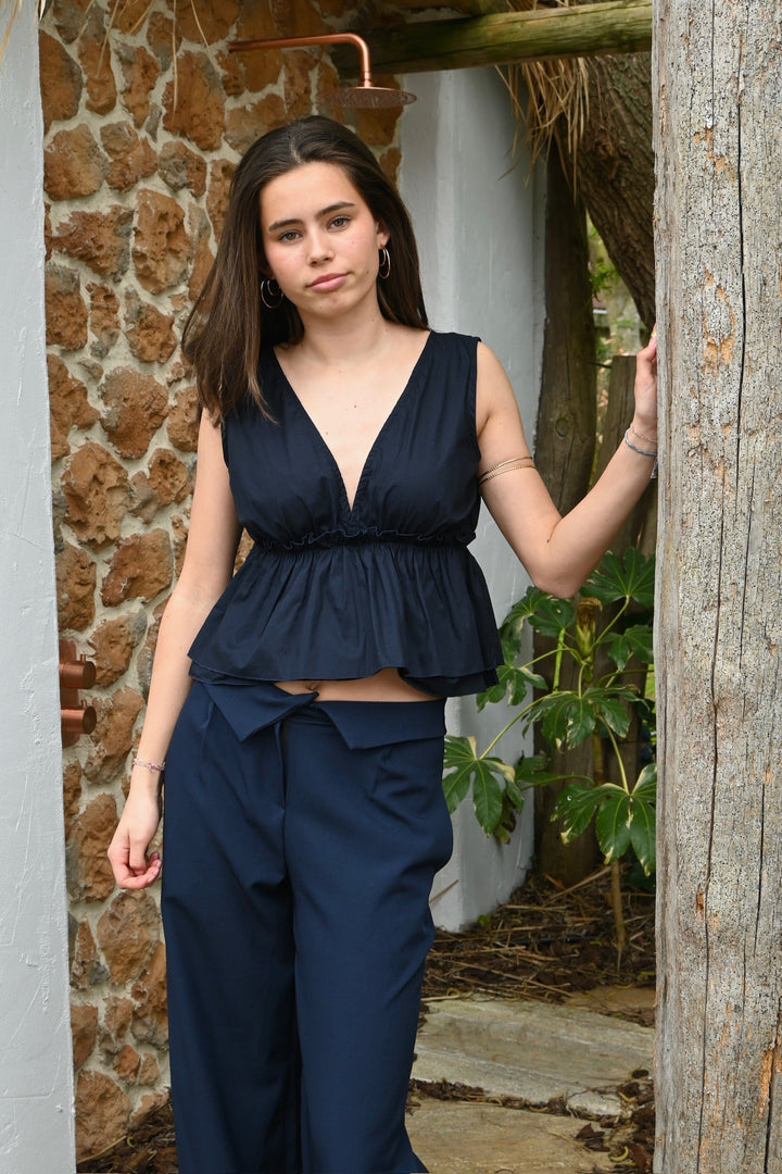 Coastal dream top - navy