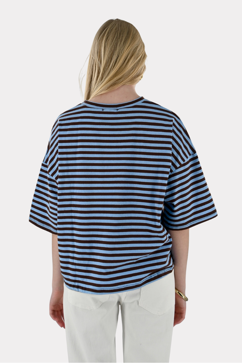 Daily striped shirt - bruin/blauw