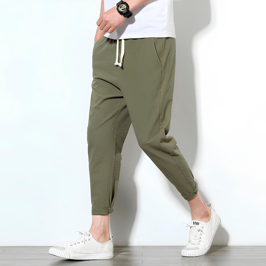 MAISON LORÉA | Enkellange Stretch Pantalon met Elastische Taille