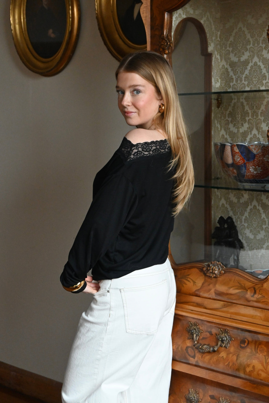 Michelle lace top - zwart