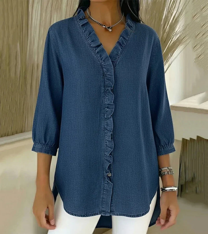 SOLERA™ | Blouse met flatterende V-hals en vloeiende pasvorm voor elke dag