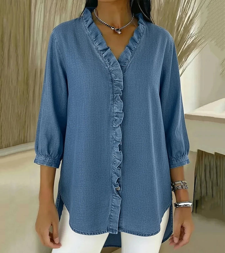 SOLERA™ | Blouse met flatterende V-hals en vloeiende pasvorm voor elke dag