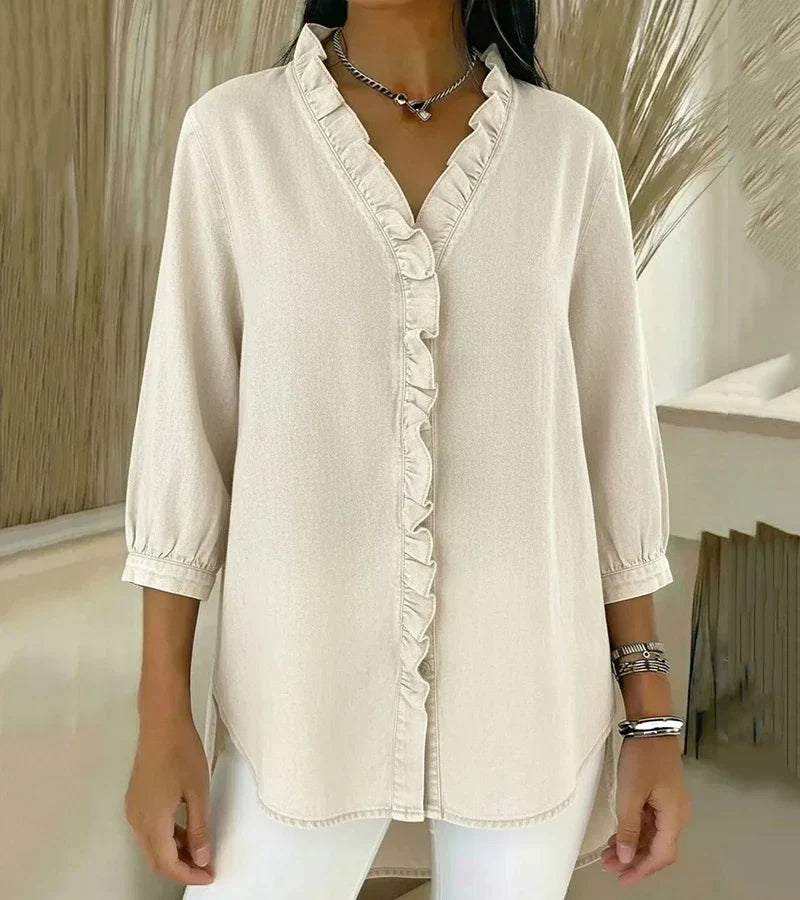SOLERA™ | Blouse met flatterende V-hals en vloeiende pasvorm voor elke dag