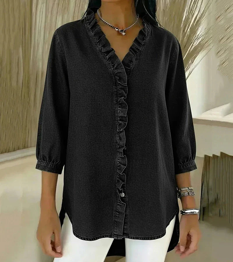 SOLERA™ | Blouse met flatterende V-hals en vloeiende pasvorm voor elke dag