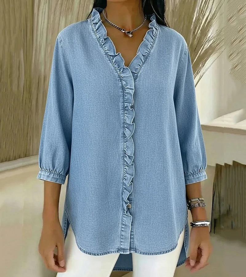 SOLERA™ | Blouse met flatterende V-hals en vloeiende pasvorm voor elke dag