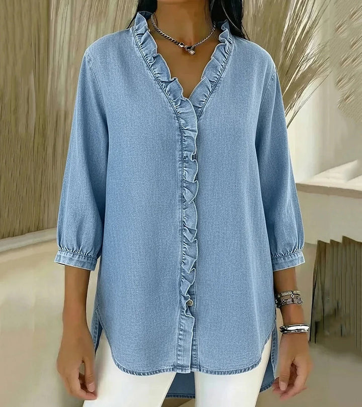 SOLERA™ | Blouse met flatterende V-hals en vloeiende pasvorm voor elke dag