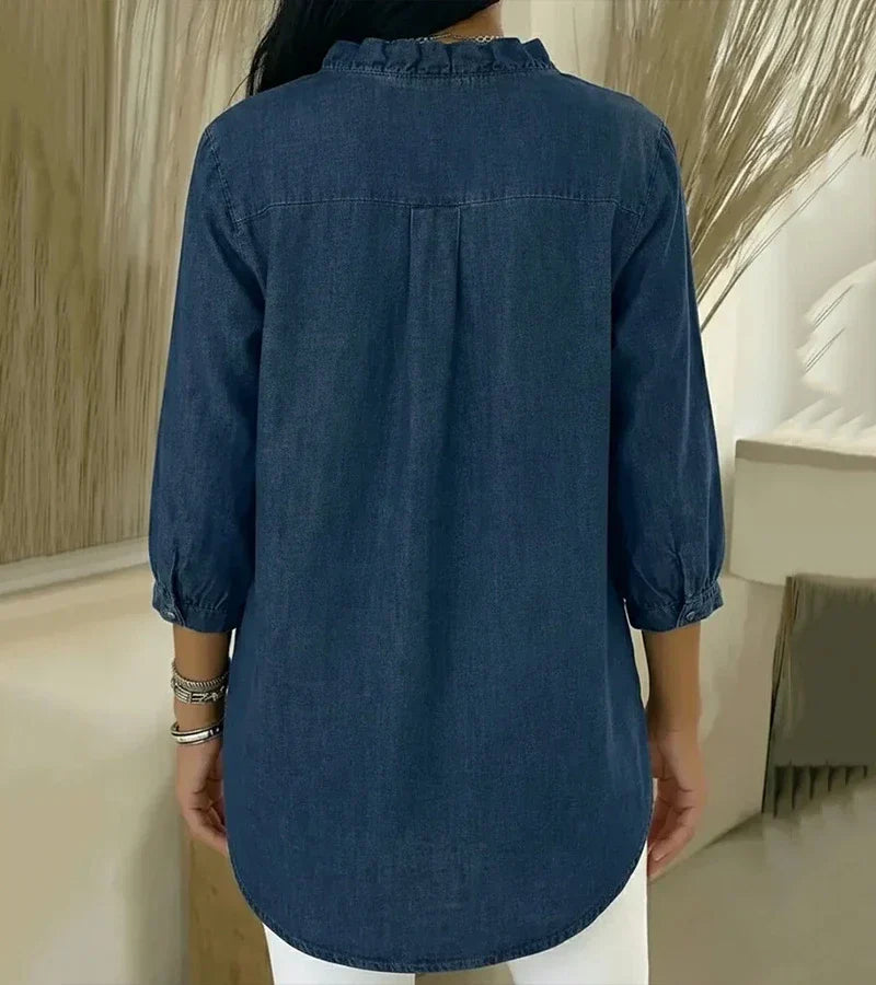 SOLERA™ | Blouse met flatterende V-hals en vloeiende pasvorm voor elke dag