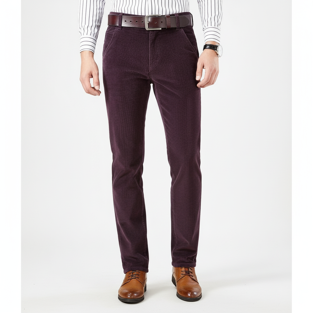 MAISON LORÉA | Premium Ribstof Broek met Rechte Pijp