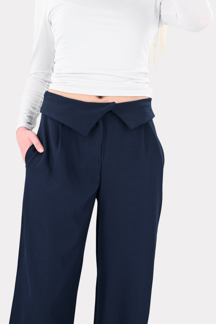 Folded pantalon - navy