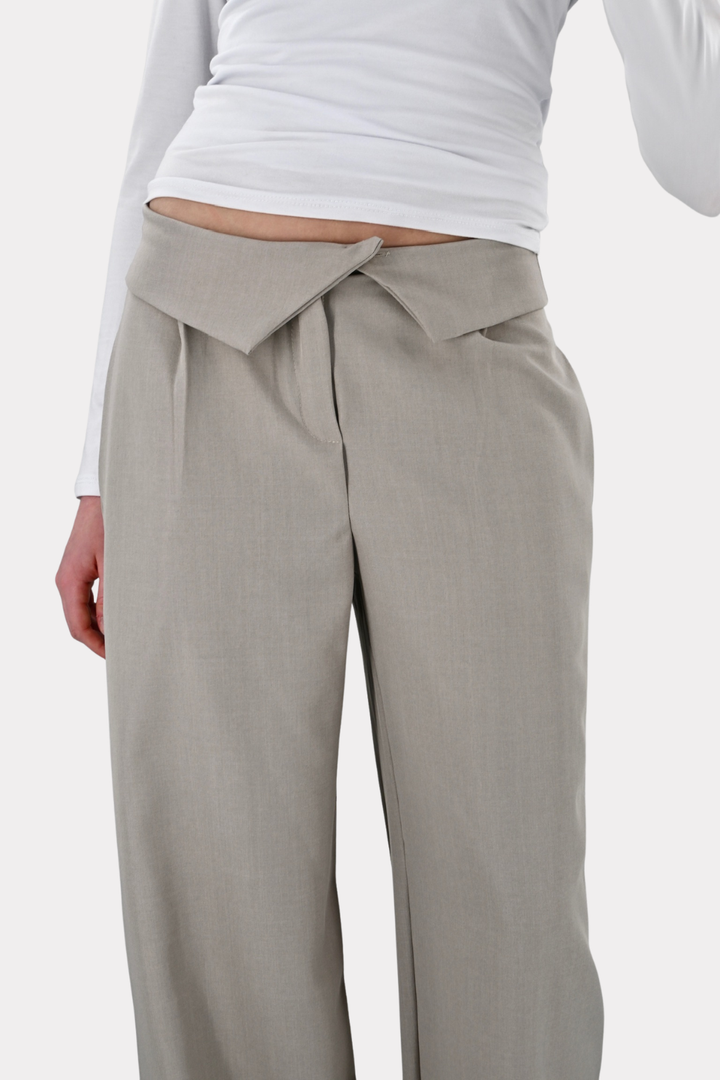 Folded pantalon - taupe