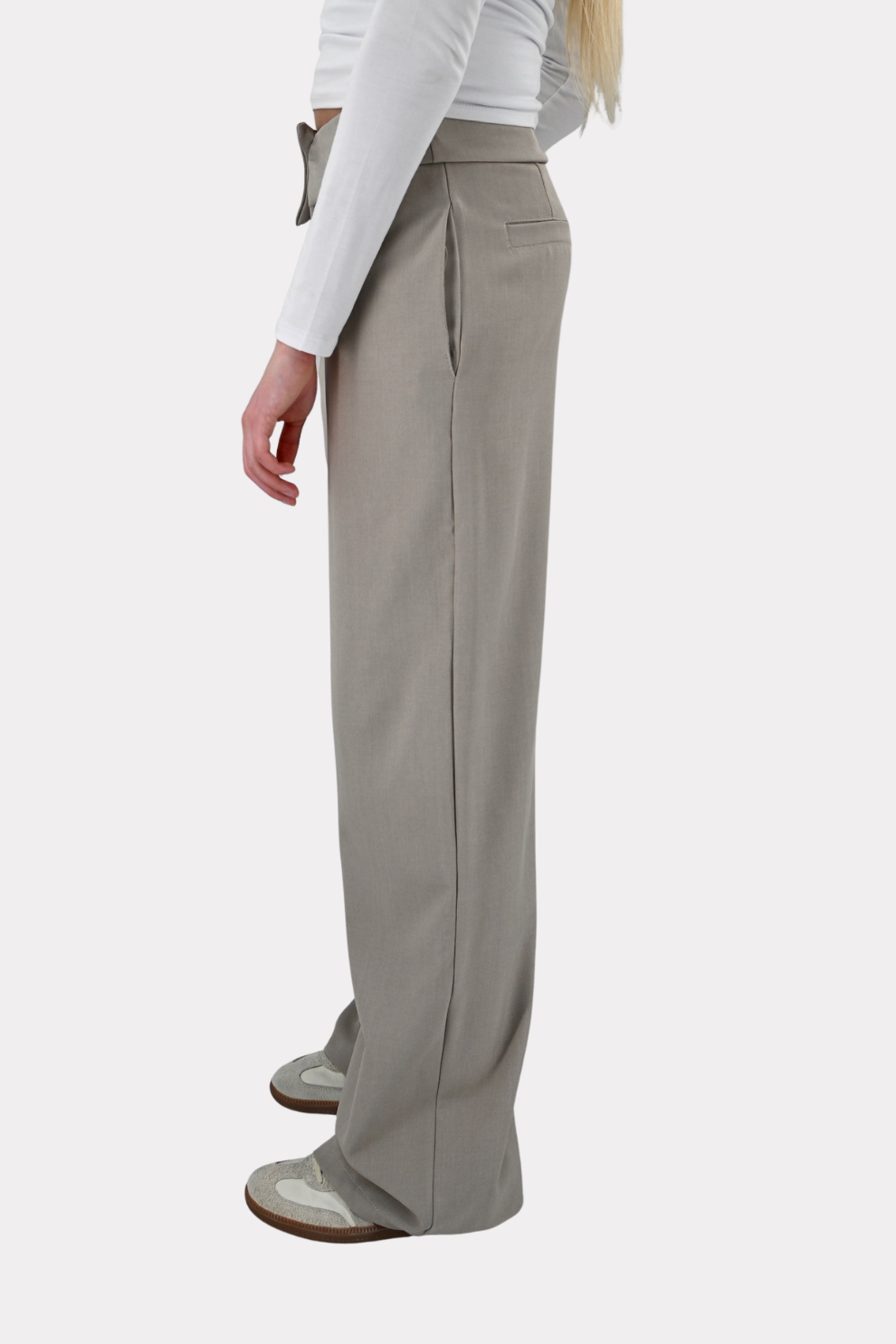 Folded pantalon - taupe