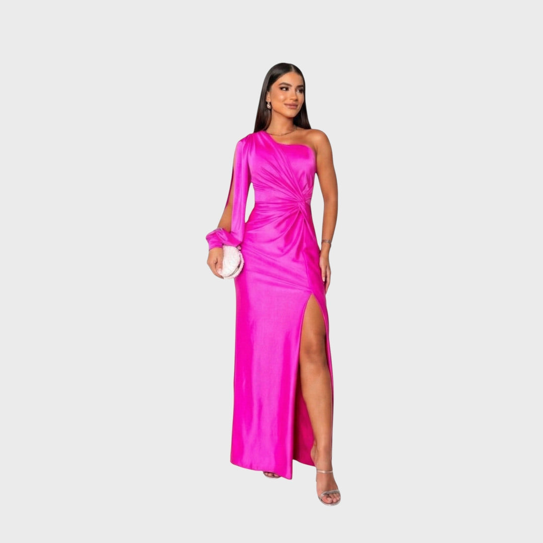 JULIA™ | Elegante Maxi Jurk met One-Shoulder Pasvorm voor Avond & Feest