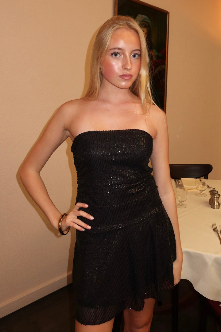Glitter glow playsuit - zwart