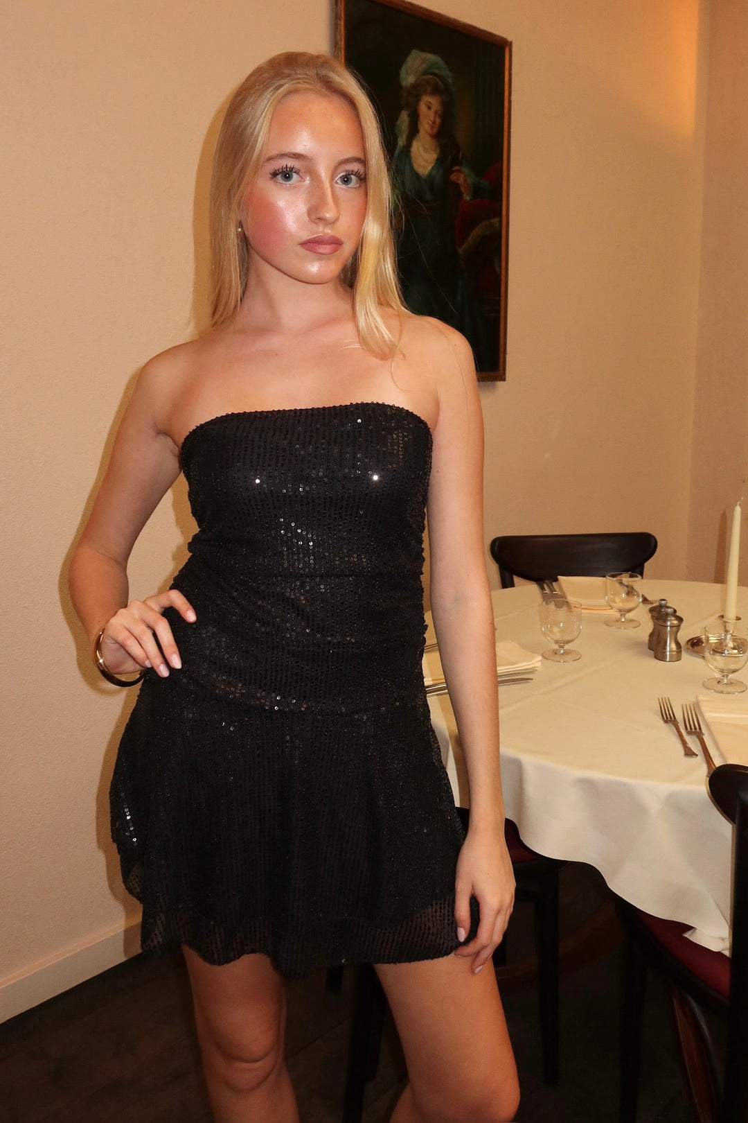 Glitter glow playsuit - zwart