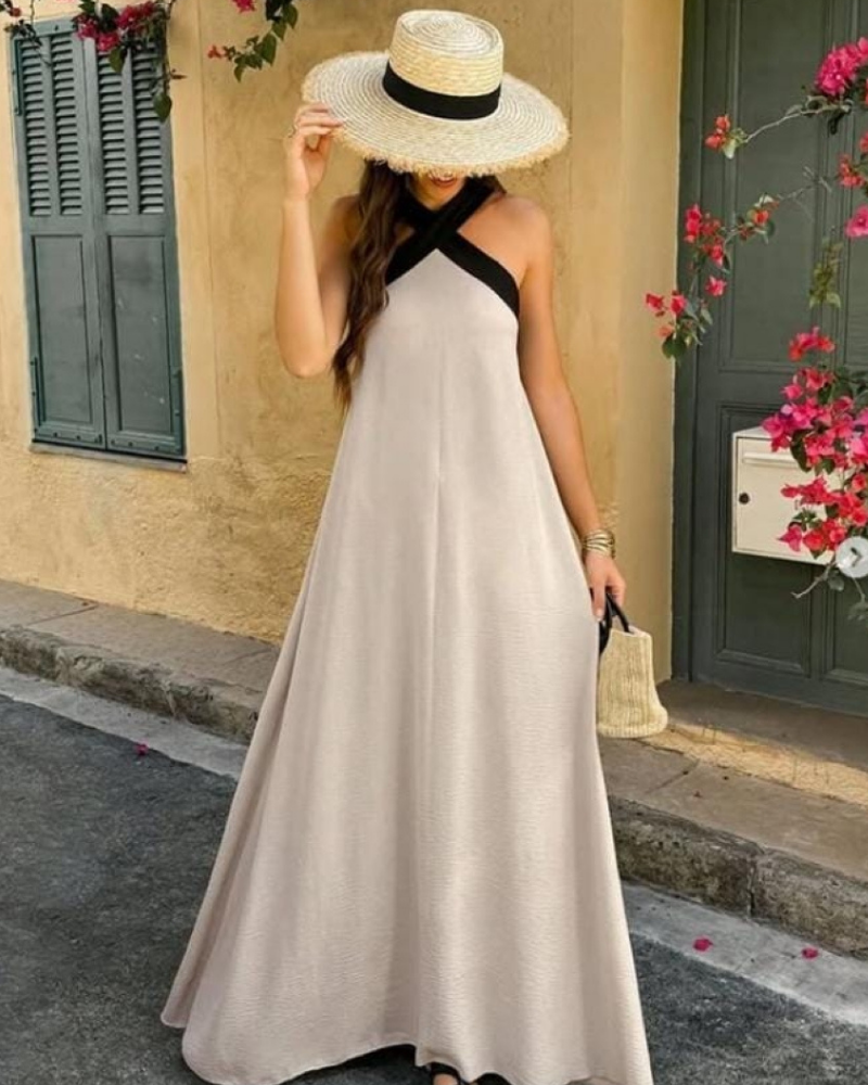 MIRA | Elegante Jurk met Ontblote Rug en Modieuze Kraag